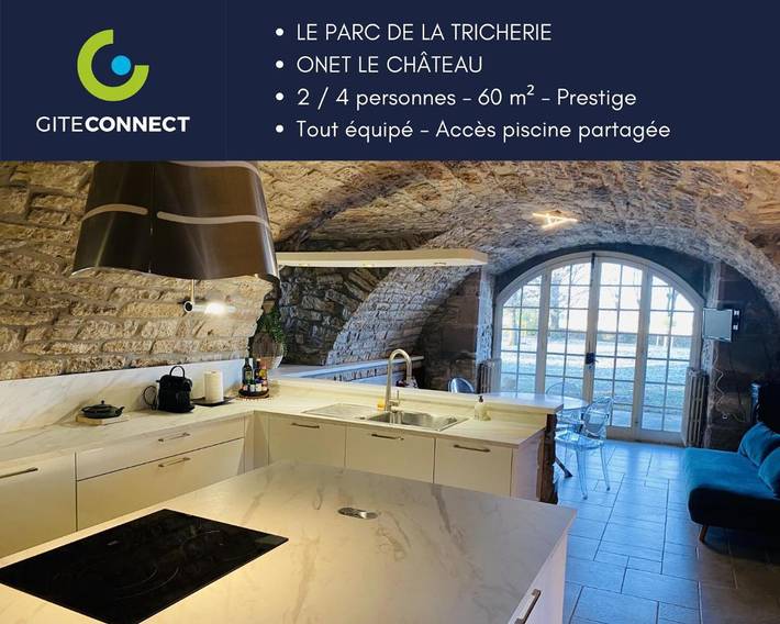 Appartement de vacances pour 4 personnes, avec terrasse ainsi que jardin et piscine
