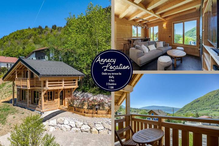 Location de vacances pour 4 personnes, avec Balcon et Terrasse ainsi que Vue et Vue sur le lac à Bluffy