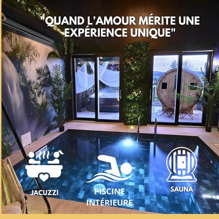 Villa pour 2 personnes, avec sauna et terrasse ainsi que vue et piscine
