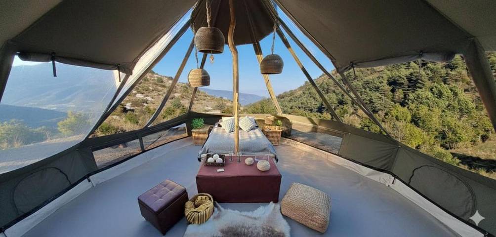 Tente pour 3 personnes, avec jardin et vue dans les Alpes maritimes - 2