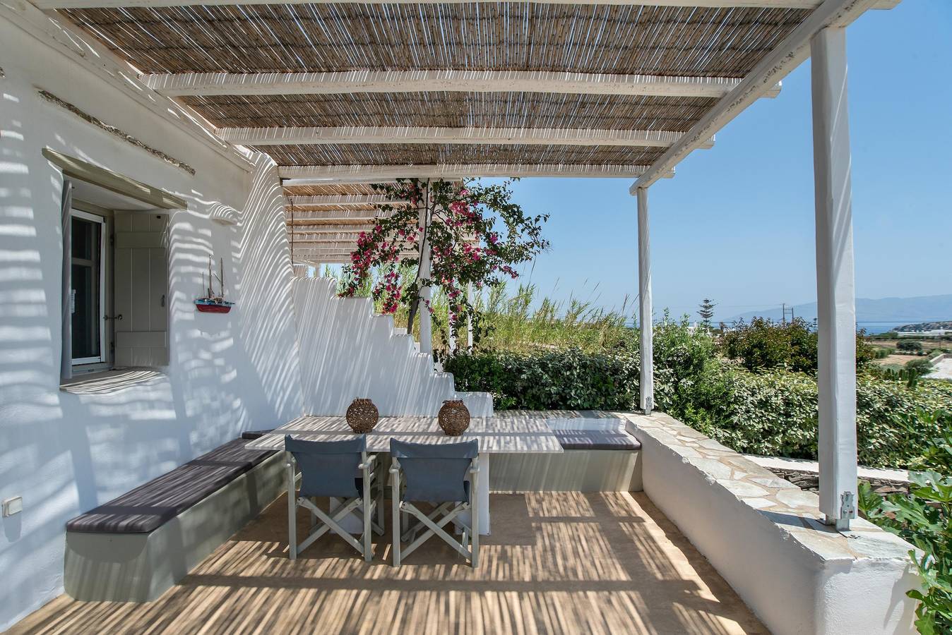 Villa "Christina Santa Maria" with Sea View, 2 Private Terraces & Wi-Fi in Paros