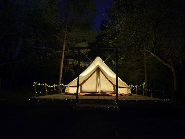 Zelt für 3 Personen, mit Terrasse und Garten sowie Ausblick in Dahme/Mark