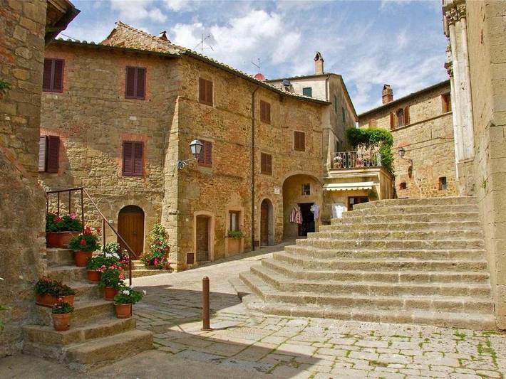Ferienwohnung für 3 Personen, mit Ausblick in Pienza