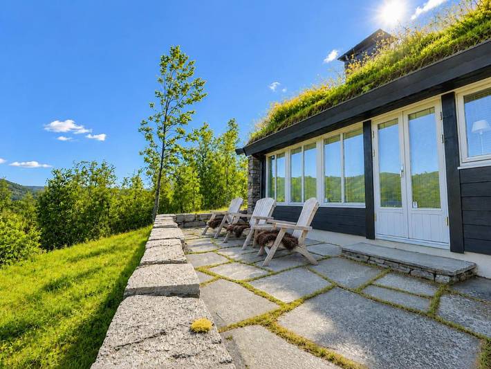 Ferienhaus für 11 Personen, mit Terrasse und Sauna sowie Ausblick