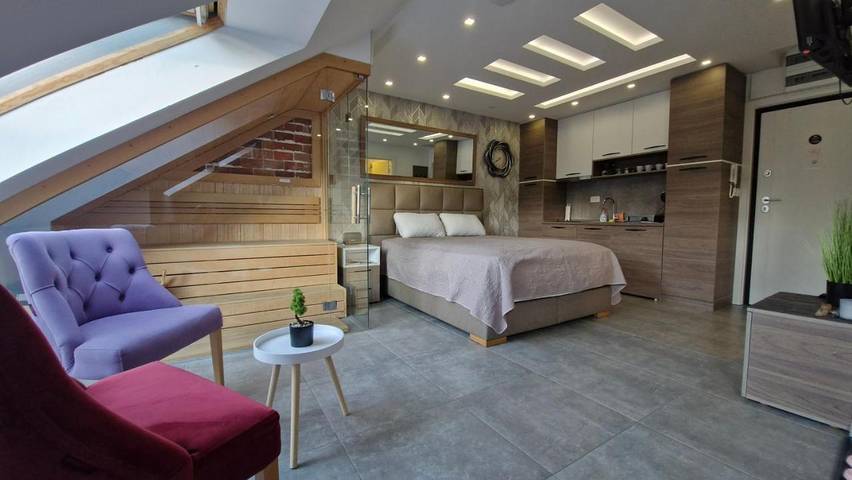 Appartement de vacances pour 2 personnes, avec jacuzzi ainsi que sauna et terrasse