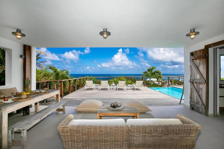Villa pour 7 personnes, avec vue ainsi que jardin et piscine, animaux acceptés dans Saint Martin