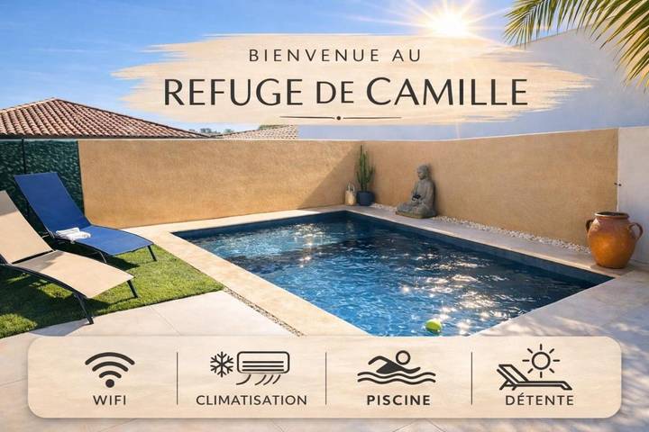 Appartement de vacances pour 4 personnes, avec jardin et piscine