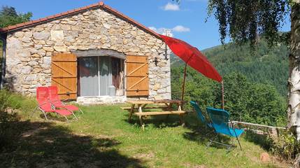 Gîte pour 4 personnes, avec terrasse et jardin, animaux acceptés à Rochepaule