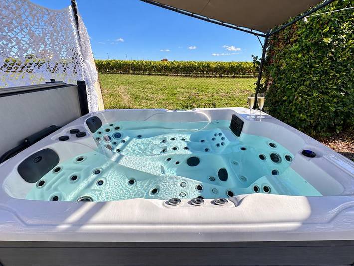 Gîte pour 4 personnes, avec Jacuzzi ainsi que Terrasse et Vue à Burie