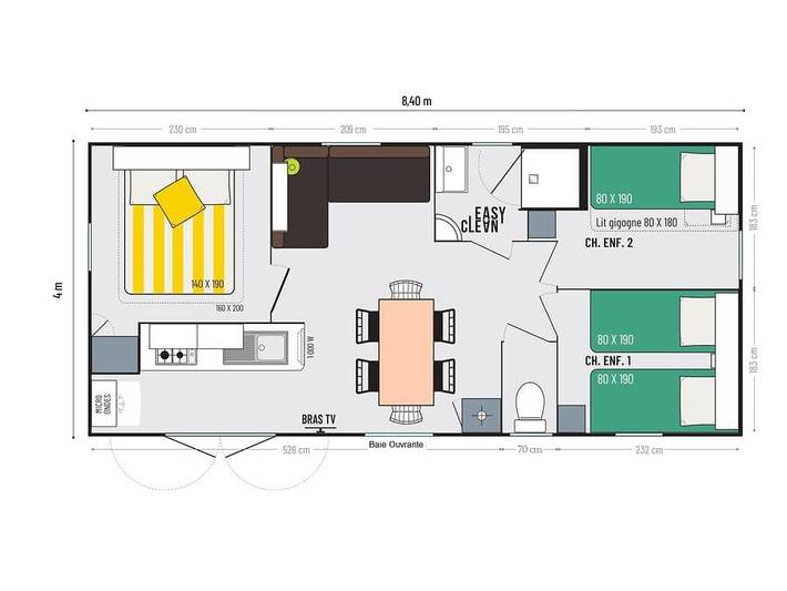 Mobil home pour 6 personnes à Vielle-Saint-Girons - 3