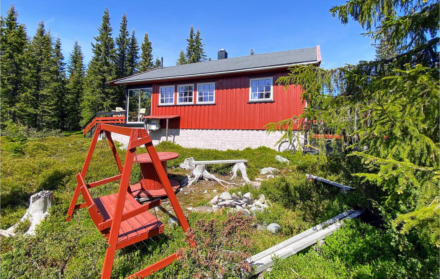 Feriehus for 6 personer med terrasse in Sjusjoen, Ringsaker 