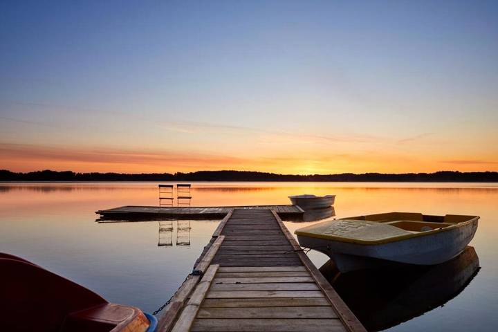 Domek letniskowy dla 10 osób, z widok i ogród na Mazury