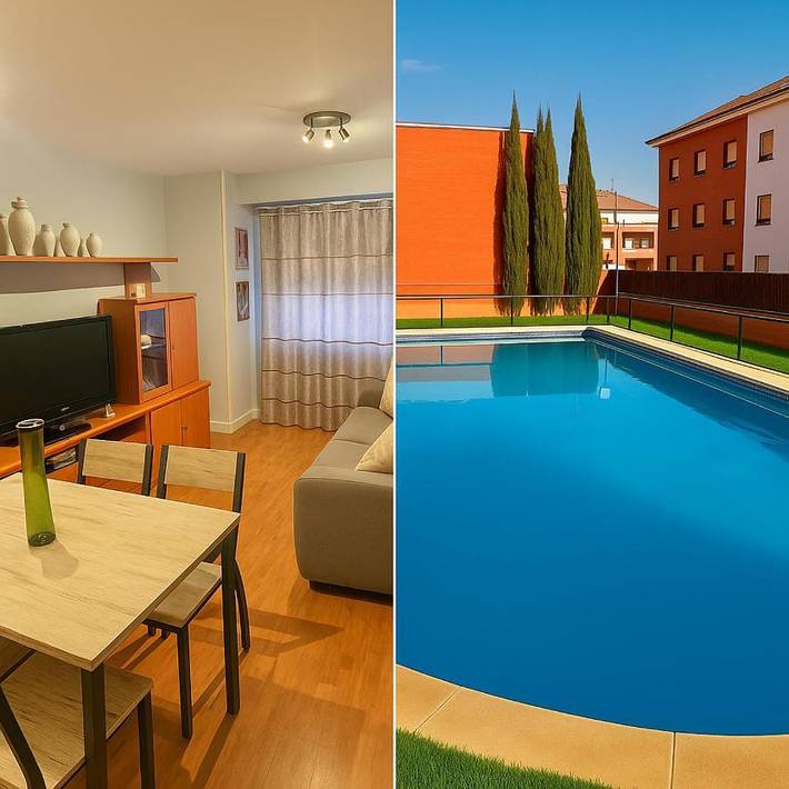 Apartamento para 7 personas, con Terraza y Jardín además de Piscina y Vistas en Tomelloso
