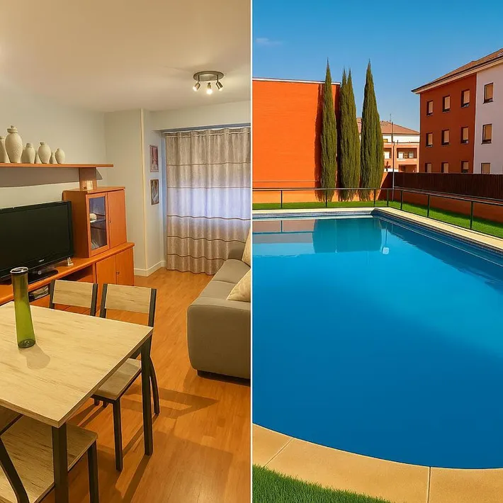 Apartamento de vacaciones para 7 personas, con vistas además de jardín y piscina - 1