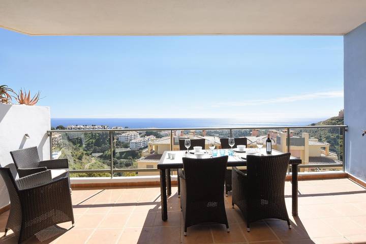 Vakantieappartement voor 4 personen, with zwembad and balkon as well as tuin, kindvriendelijk in Urbanizacion Calahonda