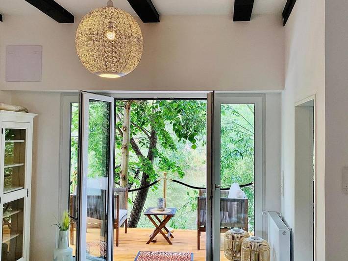 Ferienwohnung für 2 Personen, mit Terrasse und Garten sowie Ausblick