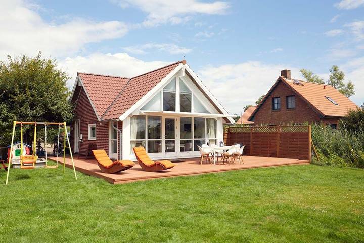 Ferienhaus für 4 Personen, mit Terrasse und Garten sowie Sauna und Ausblick