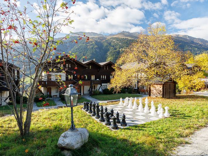 Ferienwohnung für 4 Personen, mit Ausblick und Garten sowie Sauna und Balkon in Ernen