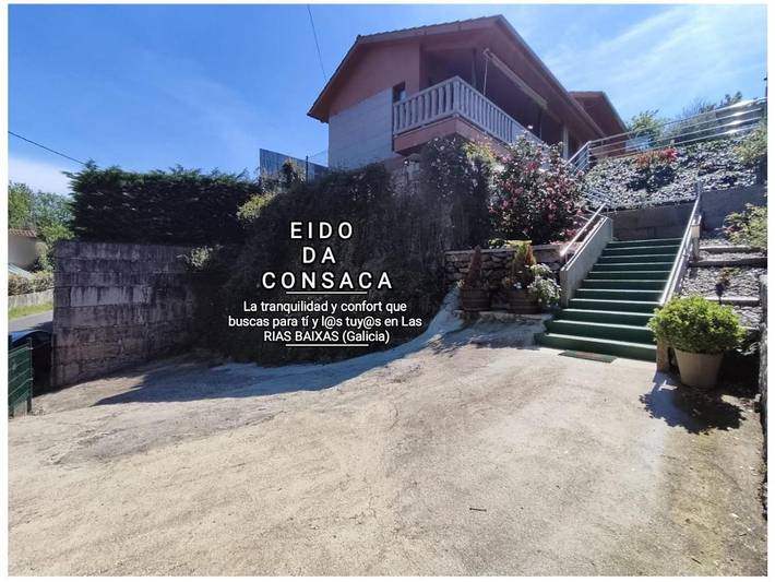 Apartamento para 8 personas, con vistas y piscina además de piscina para niños y jardín en Puenteareas