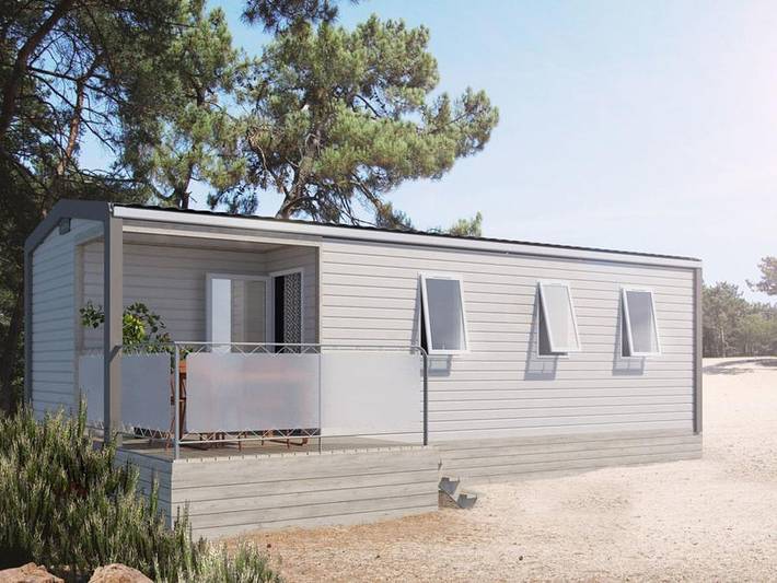 Camping Le Braou - Mobilheim 6 personen - Privilège 27m² - 3 Schlafzimmer - Clim + Tv + Geschirrspülmaschine in Audenge, Arcachon und Umgebung