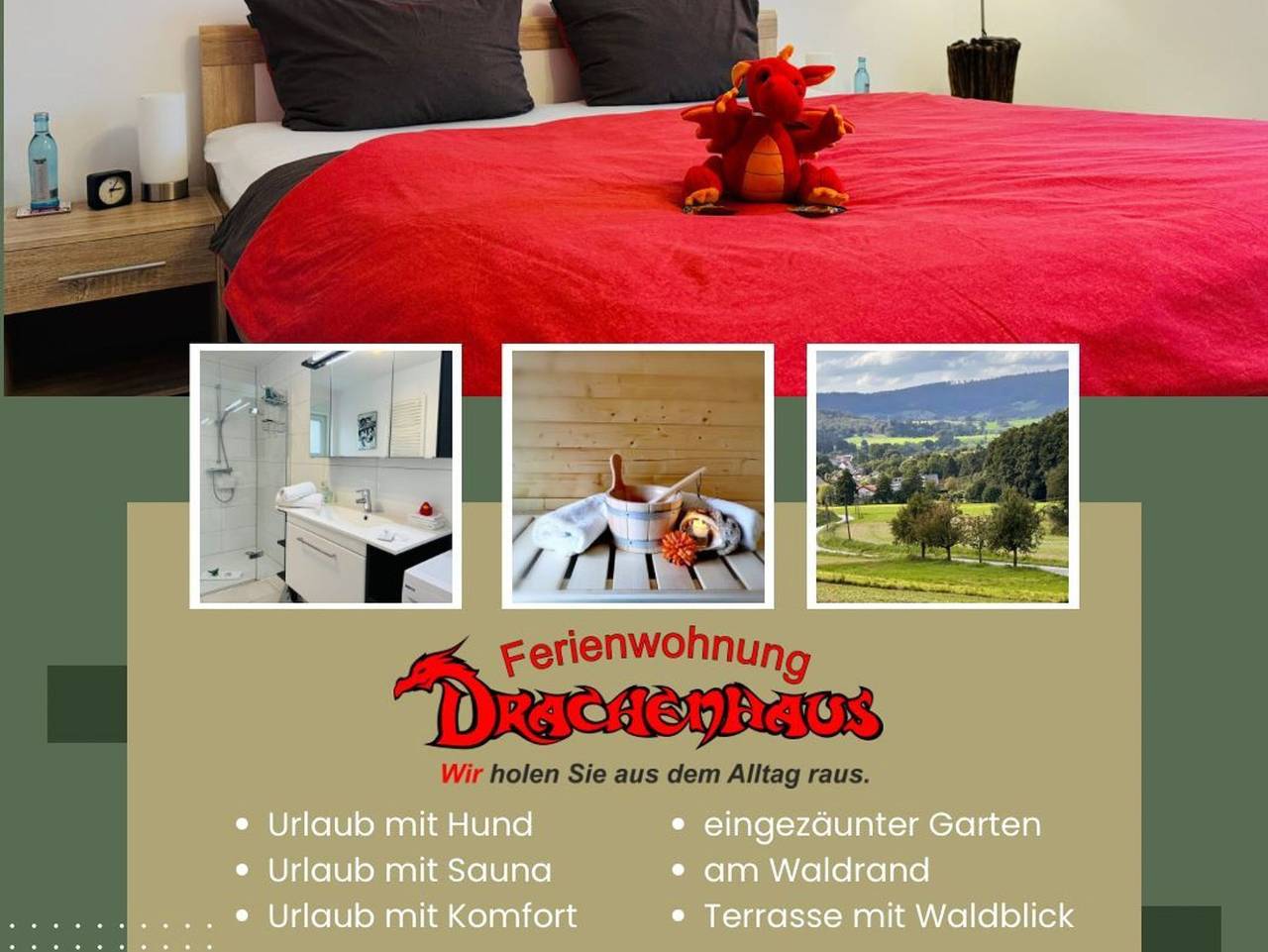 Ganze Ferienwohnung, Ferienwohnung Drachenhaus *Wir holen Sie aus dem Alltag raus - Ferienwohnung Drachenhaus in Rimbach, Bergstraße