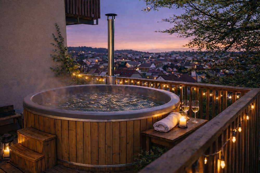 Ganze Wohnung, Private Auszeit mit Hot Tub und Holzofen im Bayerischen Wald · ruhig & besonders in Kirchberg im Wald, Ostbayern