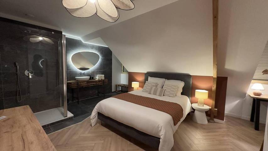 Chambre d’hôte pour 2 personnes, avec vue et jardin dans Les Authieux-sur-le-Port-Saint-Ouen