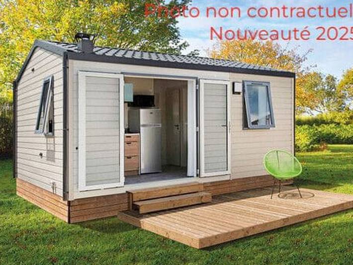 Mobil home pour 2 personnes, avec terrasse et piscine à Groléjac