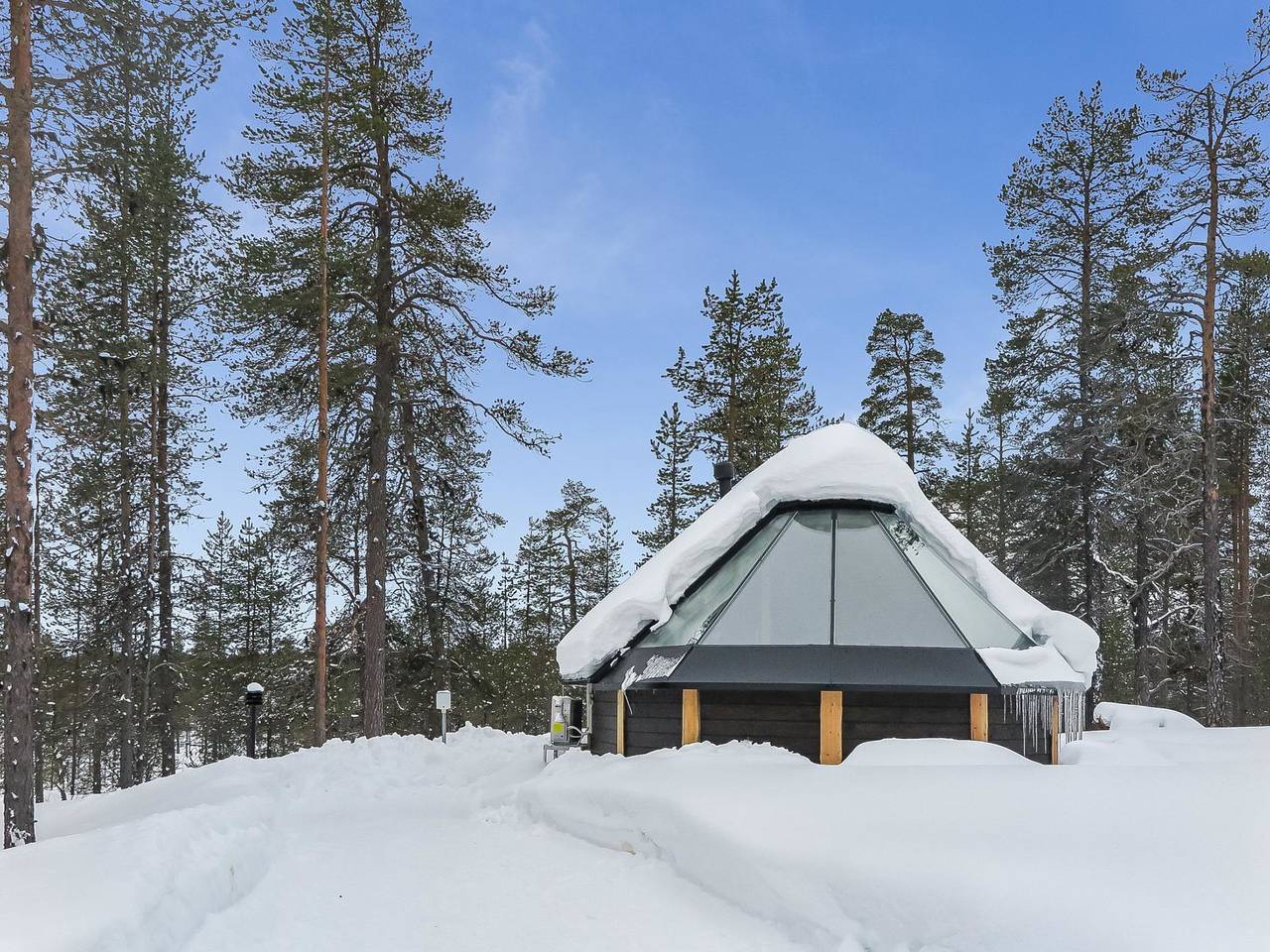 Arctic light hut in Laponia