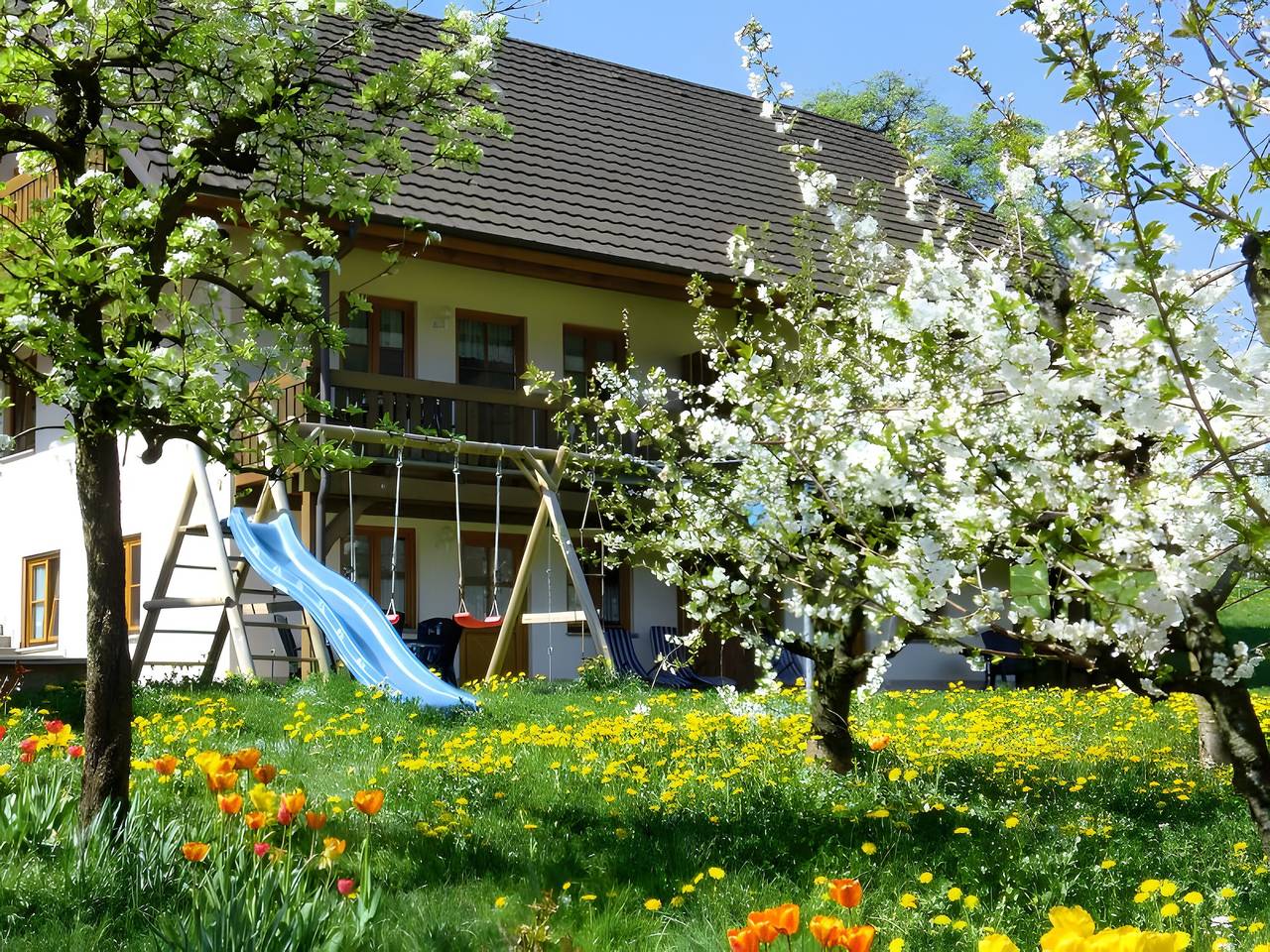 Ganze Wohnung, Ferienwohnung 'Scharbachhof' mit Bergblick, Gemeinschaftsgarten und Wlan in Glottertal, Südschwarzwald