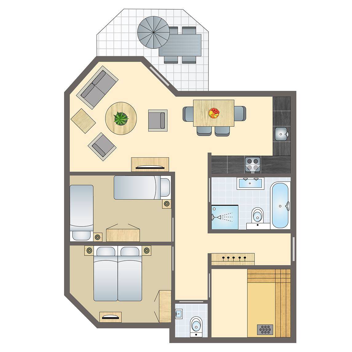 Bungalow für 4 Personen mit Balkon/Terrasse in Bad Sachsa, Harzvorland