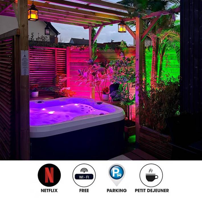 Location de vacances pour 2 personnes, avec Balcon ainsi que Jacuzzi et Terrasse à Fortschwihr