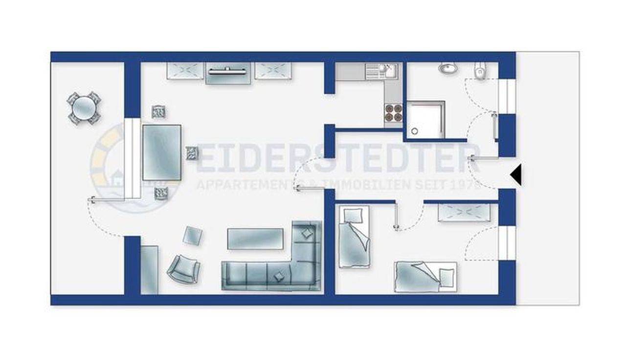 Ganze Ferienwohnung, Ferienwohnung für 3 Personen (43 m²) in St. Peter-Ording in St. Peter-Bad, St. Peter-Ording