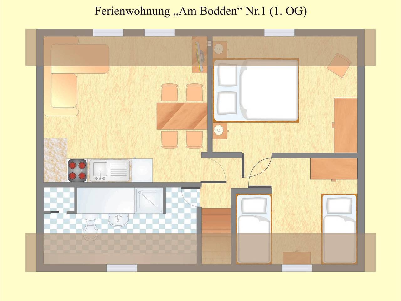 Ganze Ferienwohnung, Ferienwohnungen Am Bodden in Zürkvitz in Wiek, Rügen
