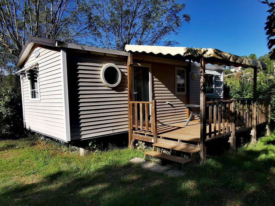 Camping Les Hortensias - Mobilheim 6 personen - Mobilheim 3 Schlafzimmer mit Klima in Rosières (Ardèche), Parc naturel régional des Monts d'Ardèche