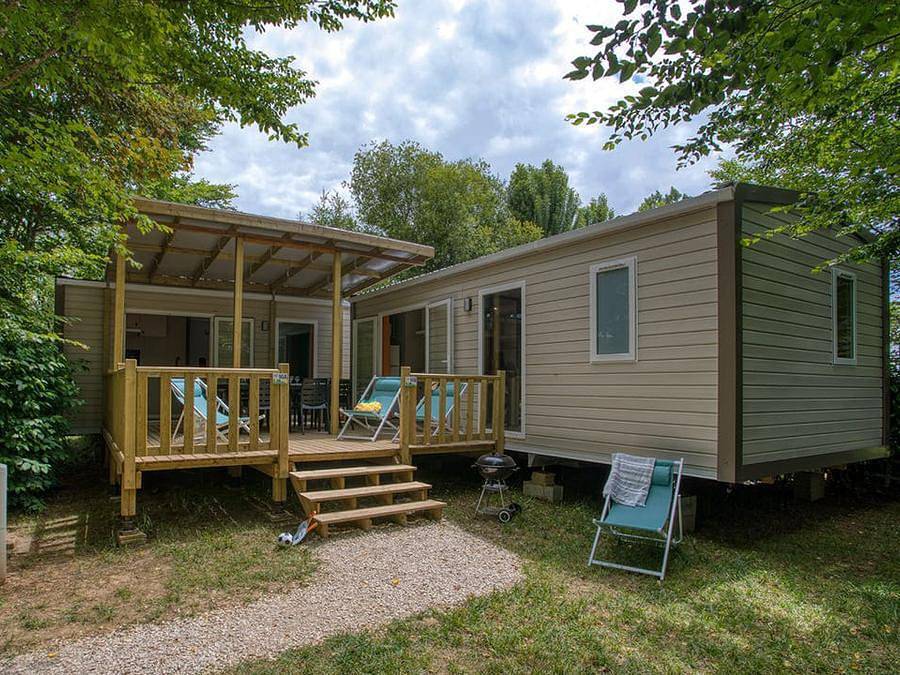 Camping Lac de Groléjac - Mobilheim 10 personen - Tribu 2x26m² - 4 Zimmer - halbüberdachte Terrasse 22m² - Tv - Geschirrspüler in Groléjac, Périgord Noir