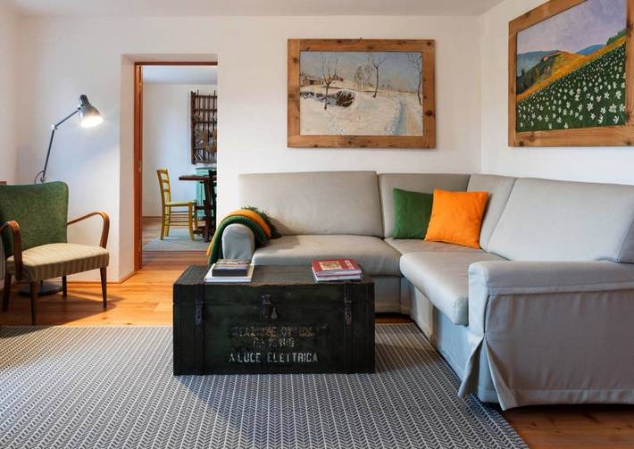 Gîte pour 8 personnes, avec Balcon et Terrasse ainsi que Jardin et Vue à Santa Giustina