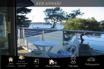 Gîte pour 4 personnes, avec vue et balcon dans Port de Larmor Baden