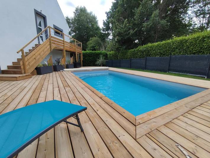 Location de vacances pour 6 personnes, avec piscine ainsi que vue et jardin à Ergué-Gabéric - 4