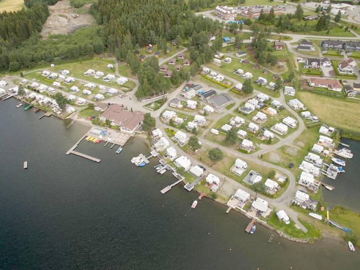 Camping für 5 Personen, mit Balkon und Terrasse sowie Garten und Ausblick in Hedmark