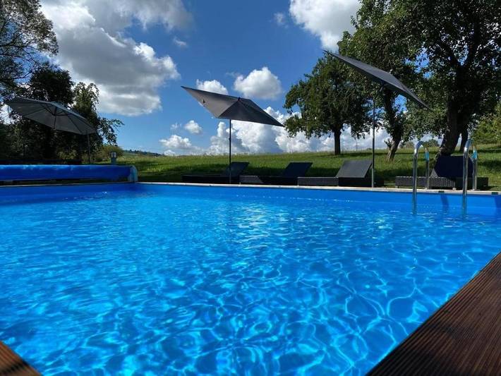Ferienhaus für 6 Personen, mit Balkon und Terrasse sowie Garten und Pool in Donaueschingen