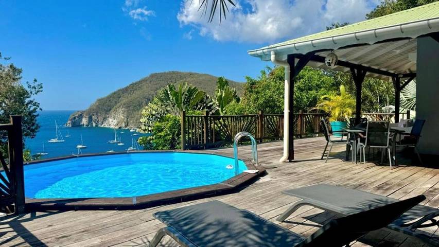 Villa pour 4 personnes, avec piscine ainsi que vue et jardin à Deshaies