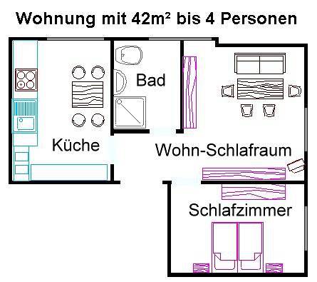 Ferienwohnung für 3 Personen, mit Garten auf Borkum - 2