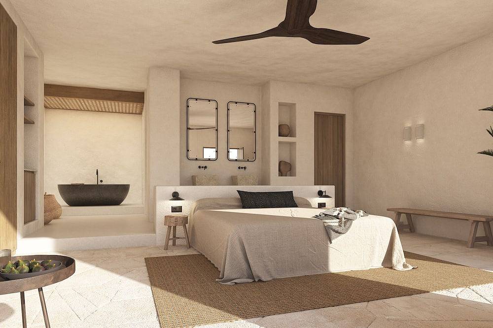 Ostraco Houses - Vrachos Beachfront Retreat: Domed bathroom ・Outdoor rain shower in Milos