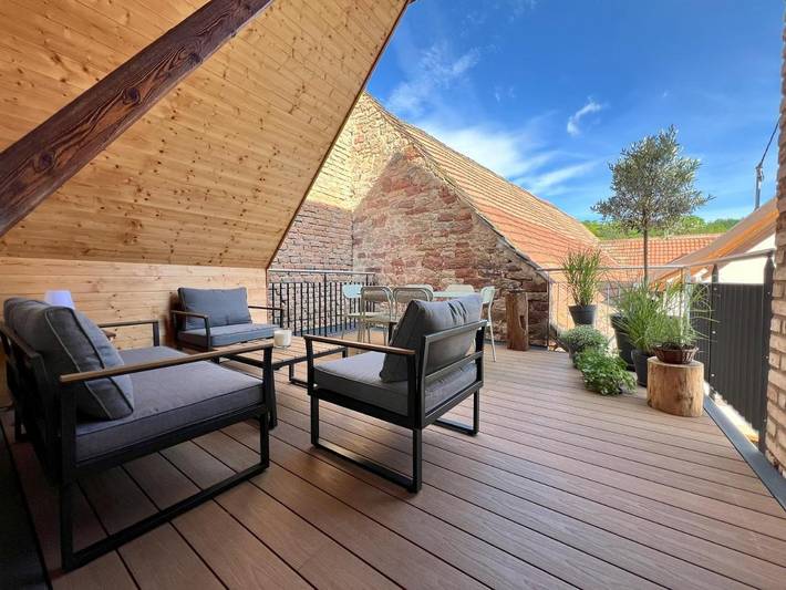 Location de vacances pour 6 personnes, avec terrasse à Blaesheim