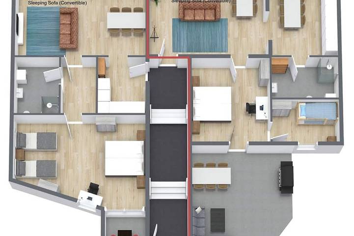 Ferienhaus für 24 Personen, mit Balkon - 1