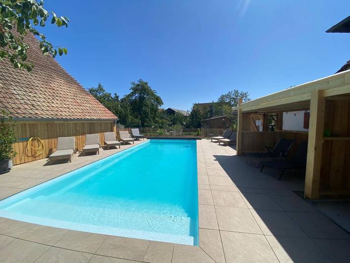 Gîte pour 4 personnes, avec Terrasse ainsi que Jardin et Piscine dans Diebolsheim