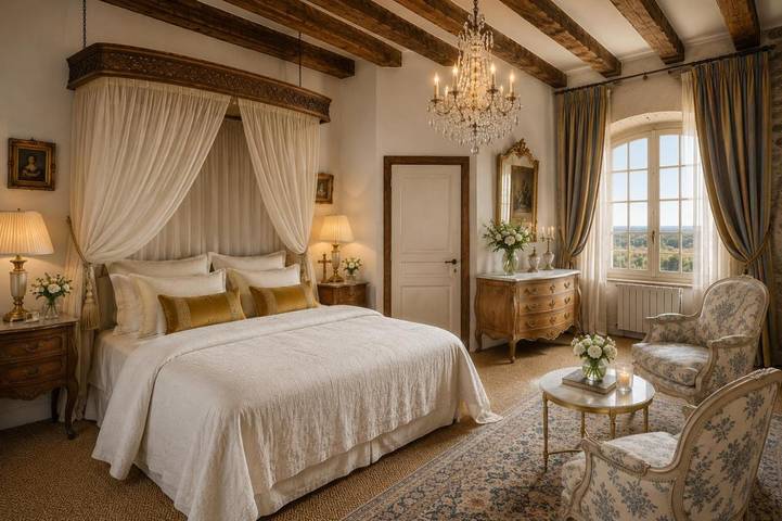 Chambre d’hôte pour 4 personnes, avec Terrasse ainsi que Jardin et Vue