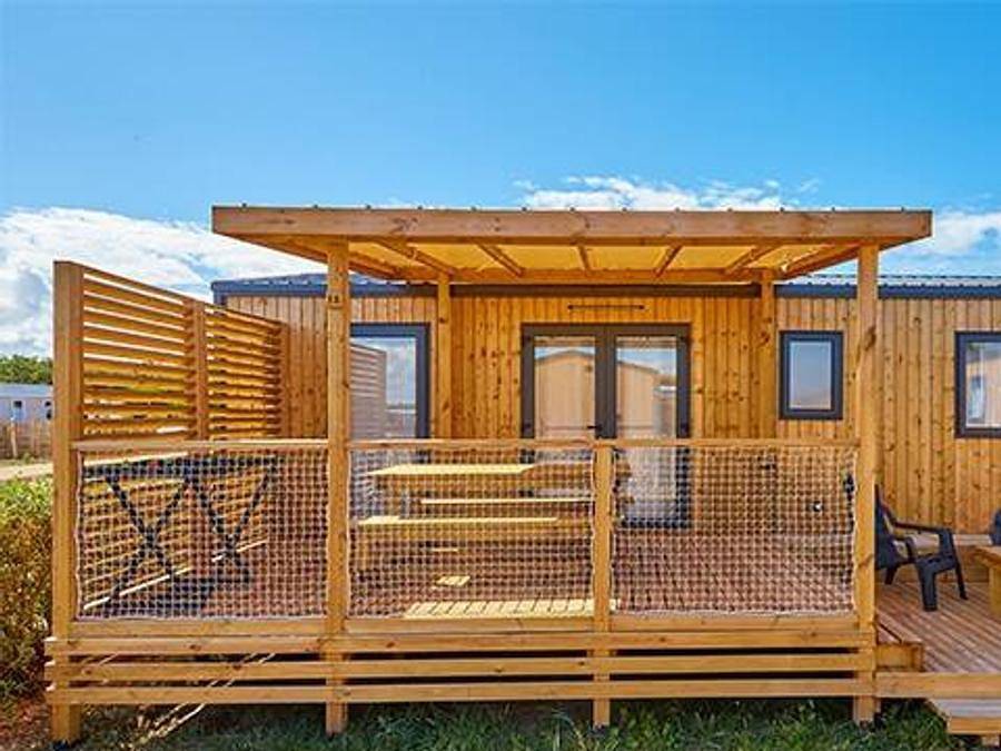Camping les Chardons Bleus de la Turballe - Mobilhome 6 personnes - | Premium Exclusive | 3 Ch. | 6 Pers. | Terrasse surélevée | Clim. | Tv in La Turballe, Côte d'Amour