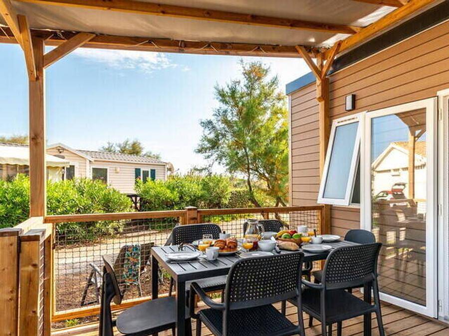 Camping Romanée - Bordeneo - Mobilheim 6 personen - Mobilheim | Premium | 3 Schlafz. | 6 Pers. | Terrasse Lounge | Clim. in Le Palais, Côte des Mégalithes